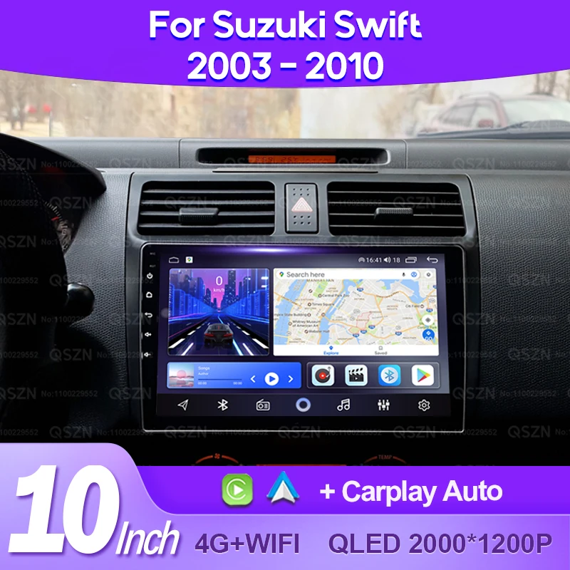 QSZN For Suzuki Swift 2003 - 2010 Android 13 Car Radio Multimedia Video Player GPS 4G CarPlay Auto Head Unit Navigation Stereo