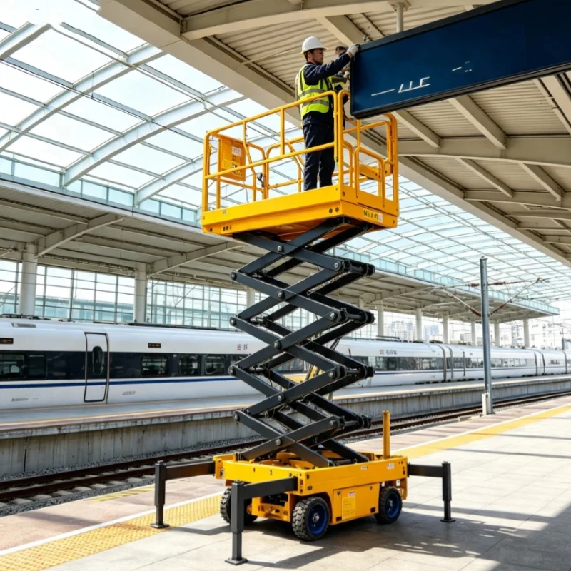 Mobile Hydraulic Aerial Work Platform Customized Loading Capacity Self‑propelled Scissor Lift For Indoor Construction Operations