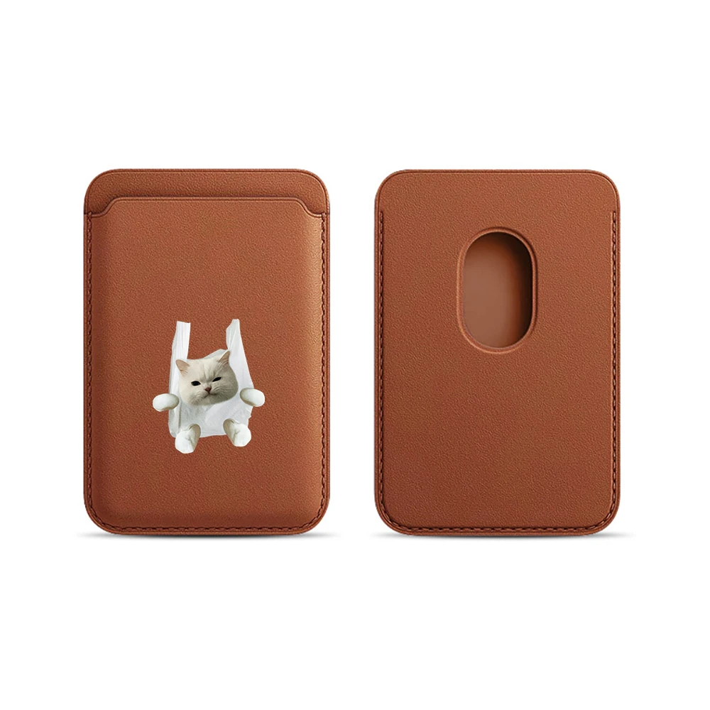 Lustige Katzen-Leder-Kartenhülle für Magnetische Hüllen, Geeignet für alle iPhones, für Magsafe-Kartenhalter, Handy-Rückentasche – Detail 19