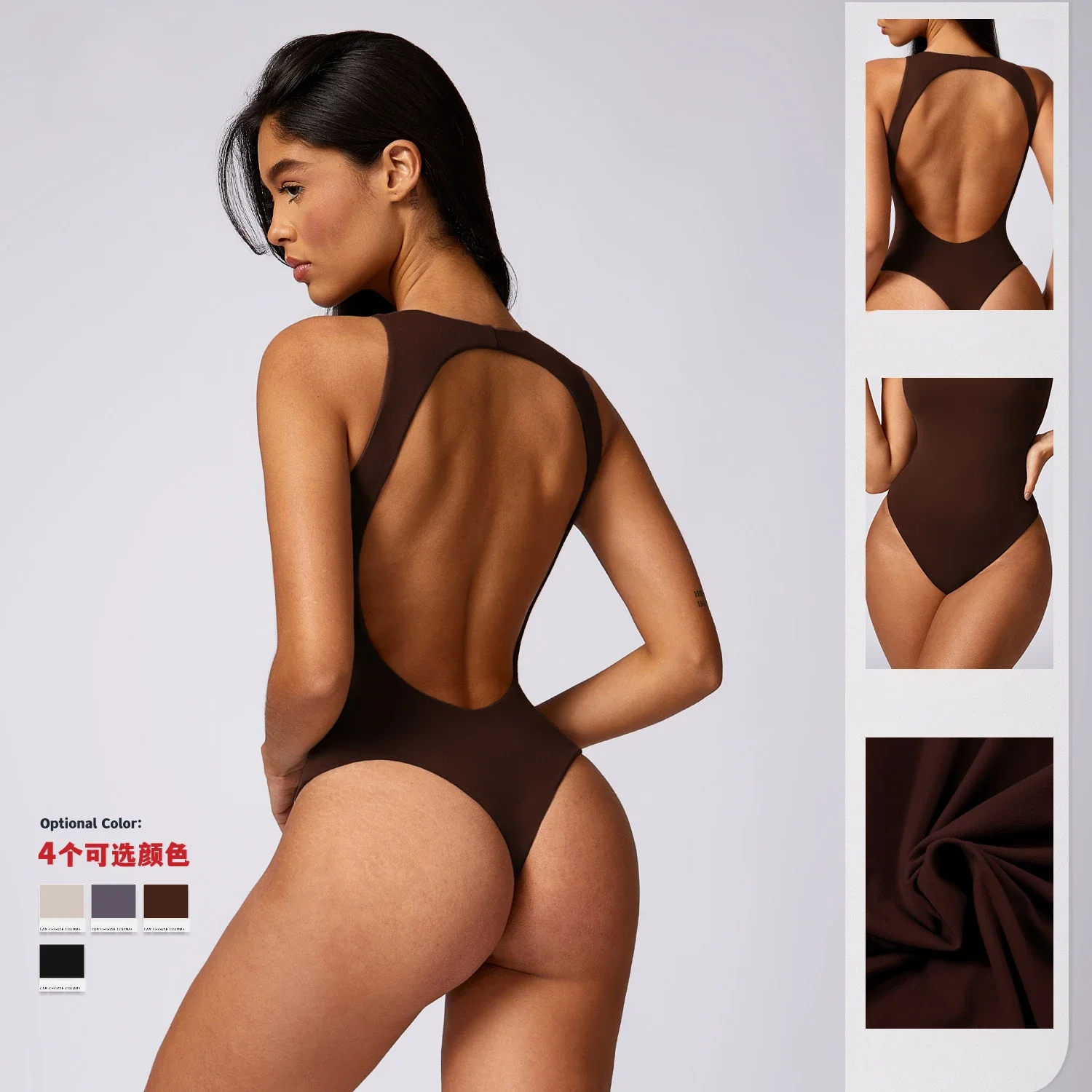 Sexy Triangle Shorts Bodybuilding Bodysuit Yoga Sporty Jumpsuit Woman Sportswear Slim Tight Gym Sets Fitness Suit Full Tracksuit