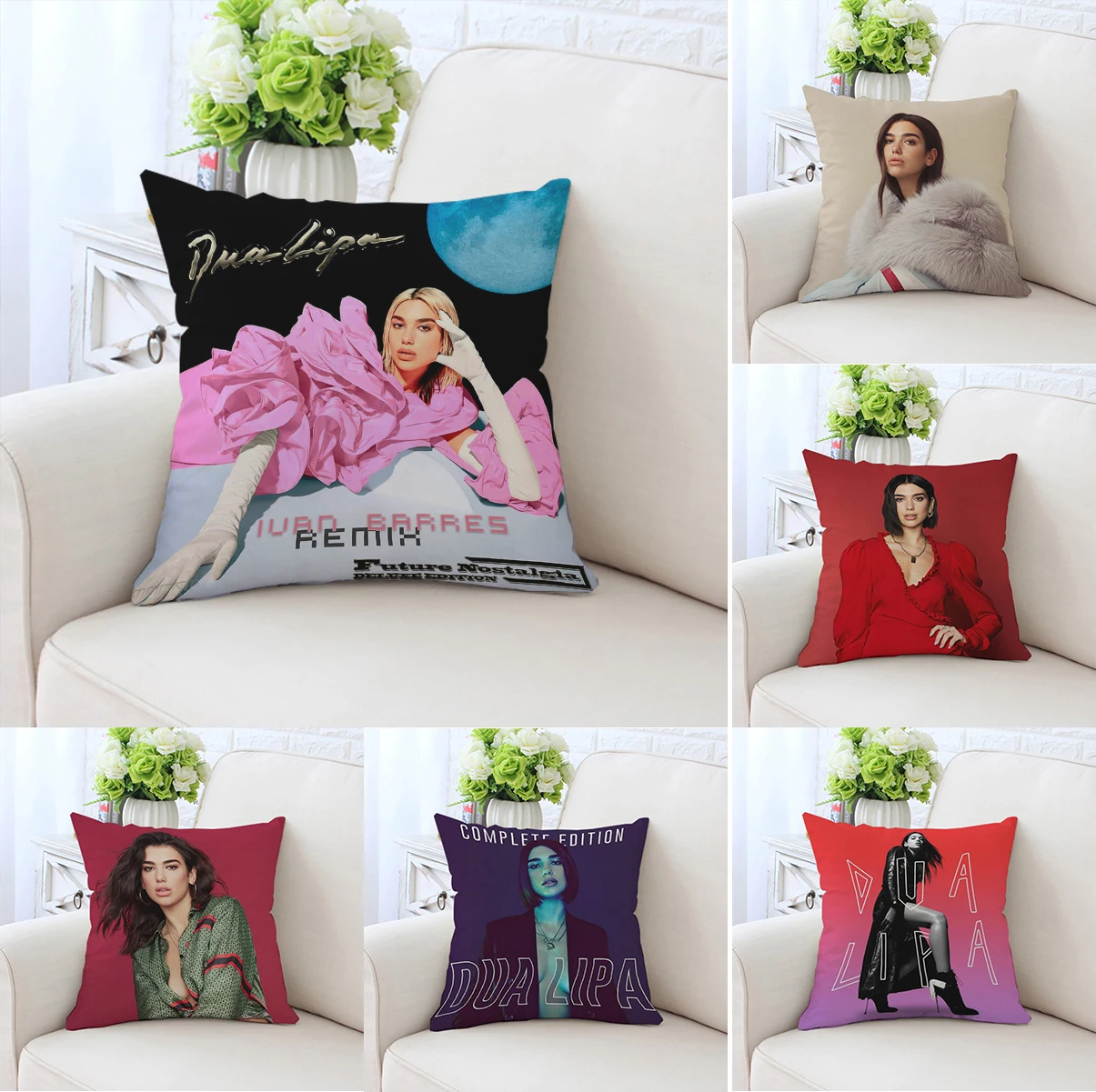 

D-Dua Lipa Decorative Pillow Cover 45x45 Cushions Covers Pillowcase 40x40 Cushion Cover 50x50 Home Decoration Bed Pillowcases