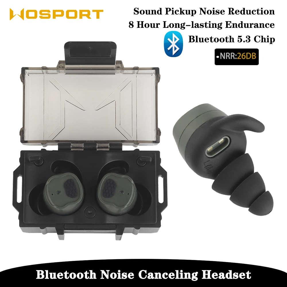 

Tactical Bluetooth Earbuds Bluetooth 5.3 NRR 26DB Electronic Pickup Noise Canceling In-Ear Protective Headset 8 Hour Endurance