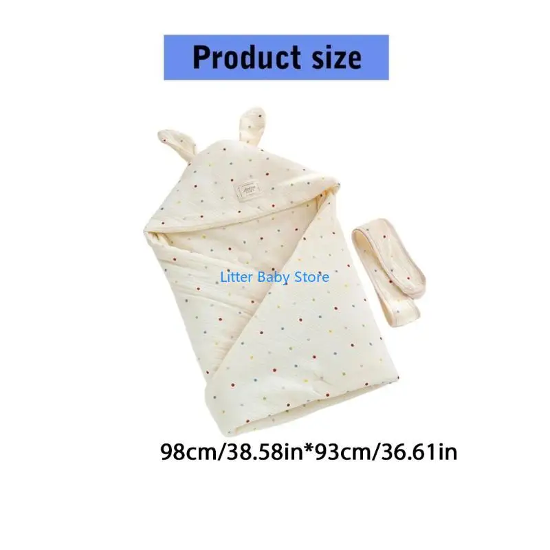 N80C بطانية أطفال مريحة لحديثي الولادة، بطانية أطفال قابلة للتنفس، آذان جميلة #6