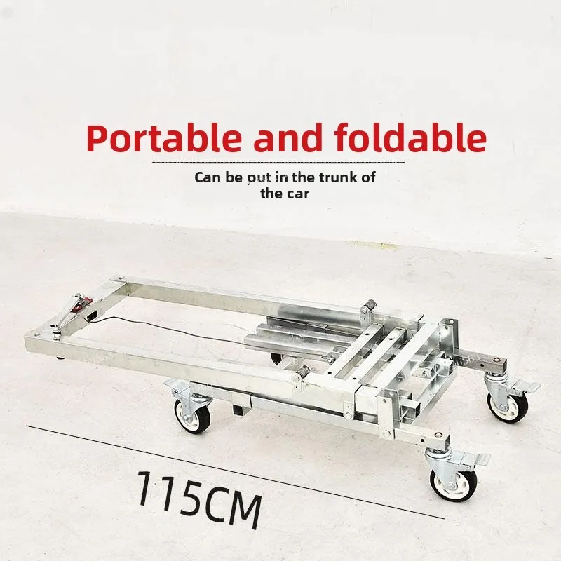 Manual Hydraulic Lift Truck, Lightweight Folding Handling Stacker, Home Use Unloading Lifting Forklift