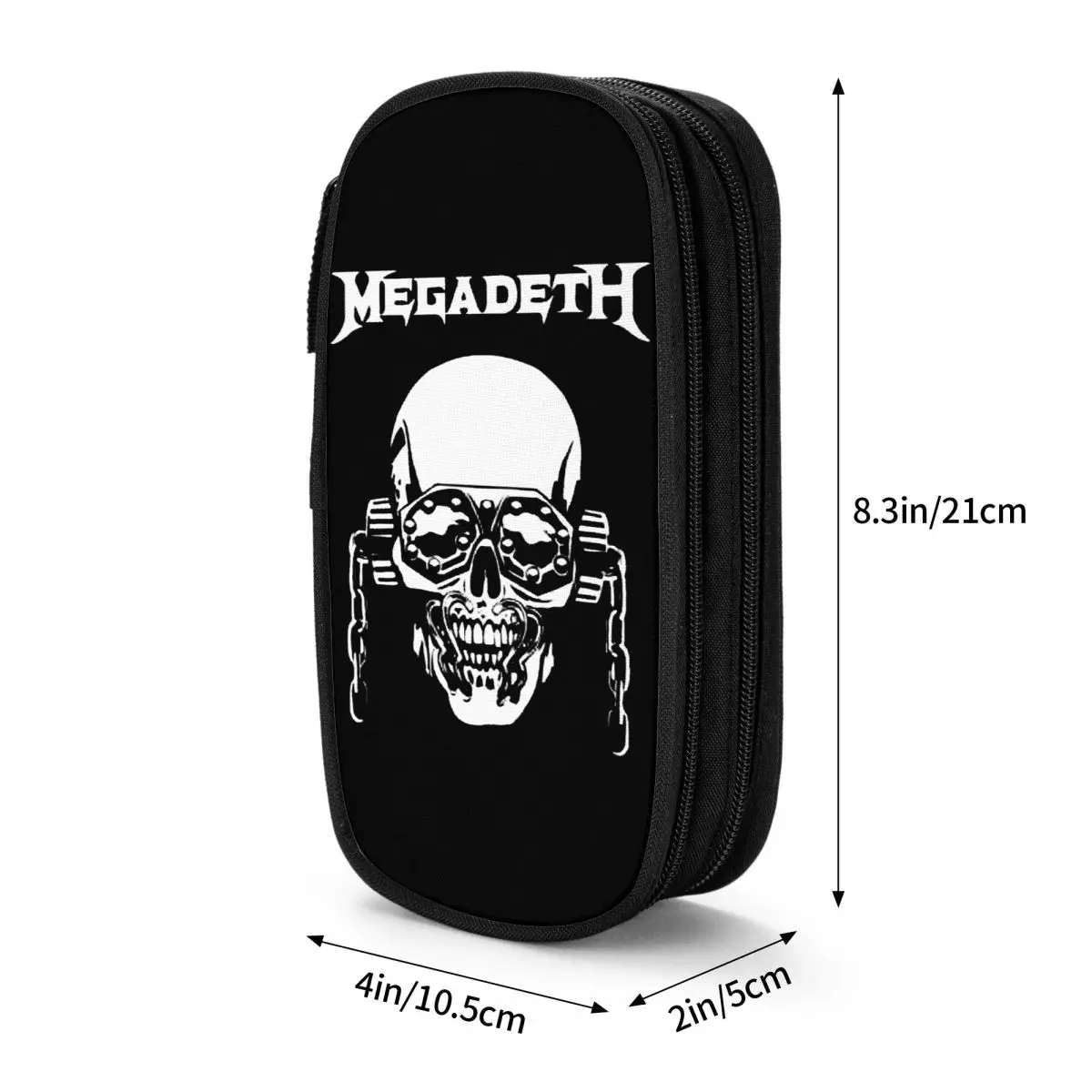 Megadeths Metal Rock Band Kuping Mega Pen Box Double Layer Large Capacity For School Pencil Case Stationery Suprise Gift