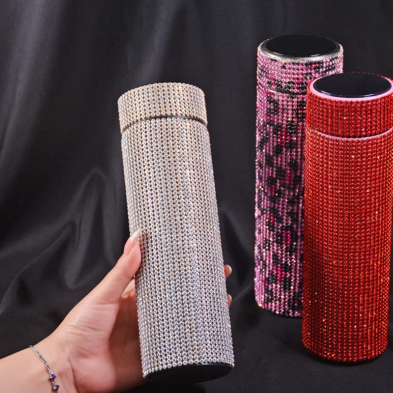 

Diamond-encrusted Temperature Cup High-value Smart Thermos Cup Women's 304 Stainless Steel Teacup Large Capacity Coffee Cup