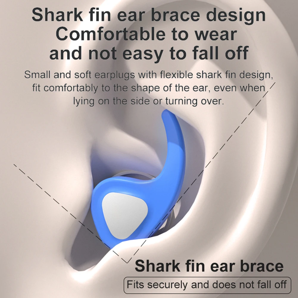 어린이 수영 귀마개, 재사용 가능한 실리콘 수면 귀마개, 수영장 목욕 샤워 서핑용 소음 감소 귀마개