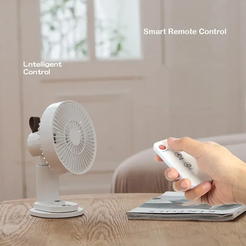 ミニUSB充電式デスクファン,折りたたみ式冷却,4000mAh,屋外キャンプ用,クリップ付きサイレント,家庭およびオフィス用