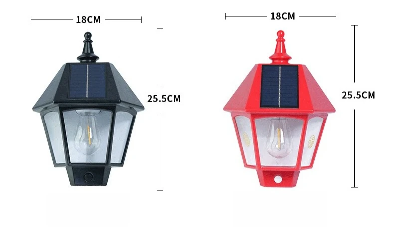 Solar outdoor garden light retro tungsten wire warm wall light household wall decoration light