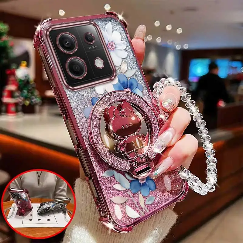 

3pcs(Attractive flower phone Case+Lanyard+Stand) For Poco M6 Pro/M5s/M6 5G/M6 4G/M6 Plus 5G Phone Case