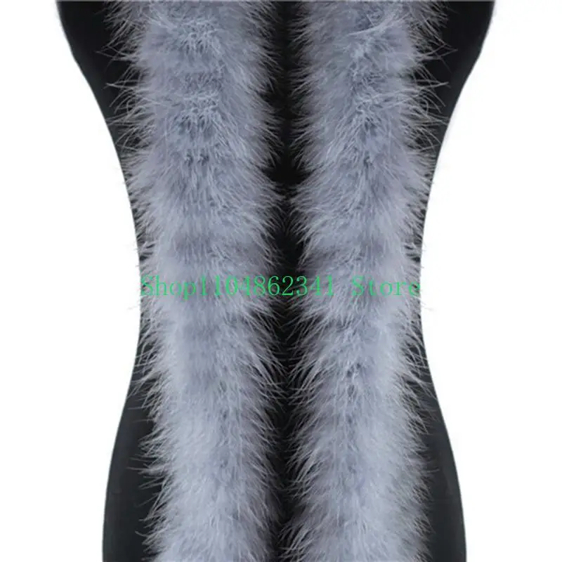 2 Yards Fluffy Marabou Feathers Boa for DIY Craft Sewing Trim Woman Girl Dress Turkey Feathers Trim for DIY Multicolor