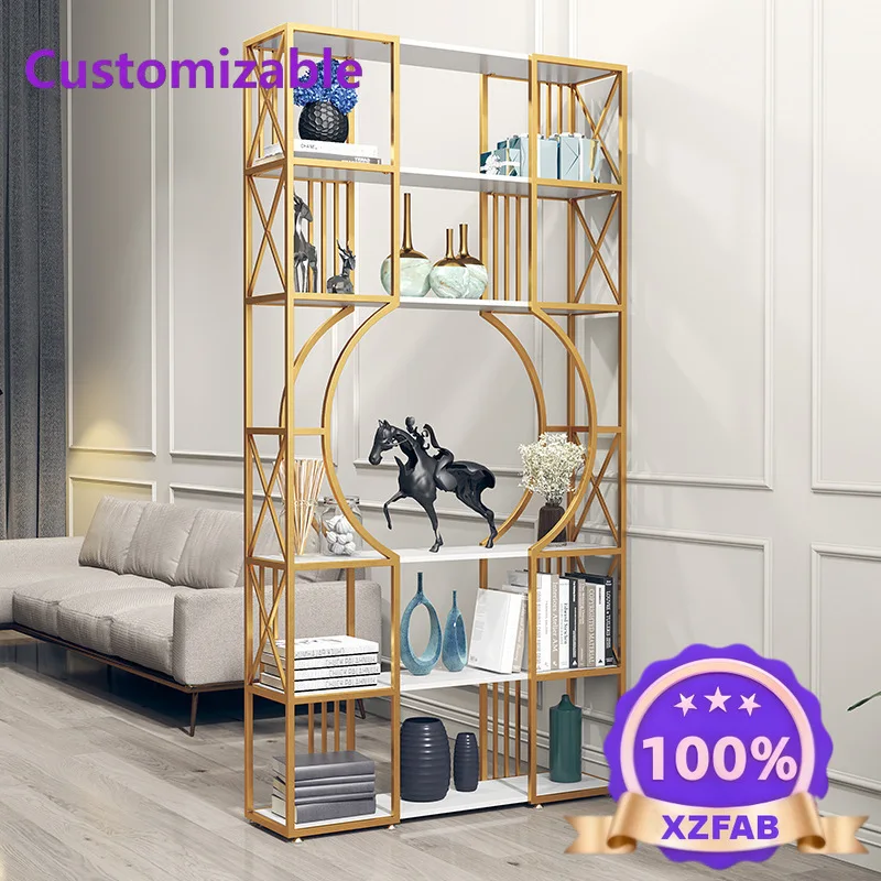 Factory Direct 2026 High Quality Gold Wrought Iron Multi-layer Storage Home Study Office Display Storage Display Stand