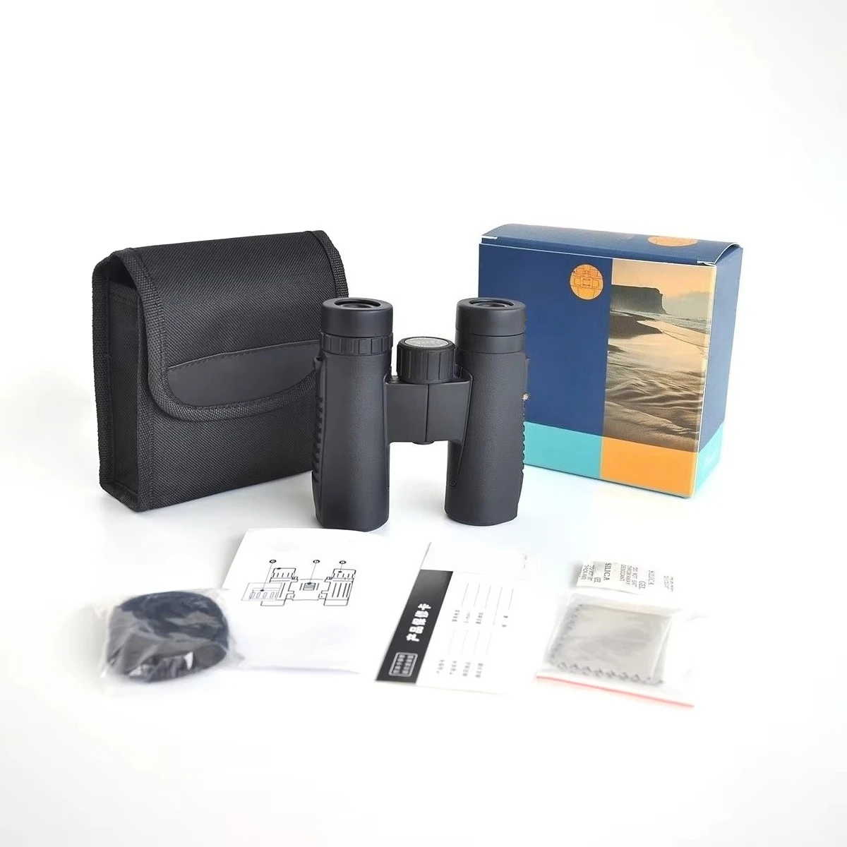 12x25 Compact Folding Binoculars, Lightweight Coated Optical Telescope with 5.5° Field of View for Outdoor Travel and Sightseein