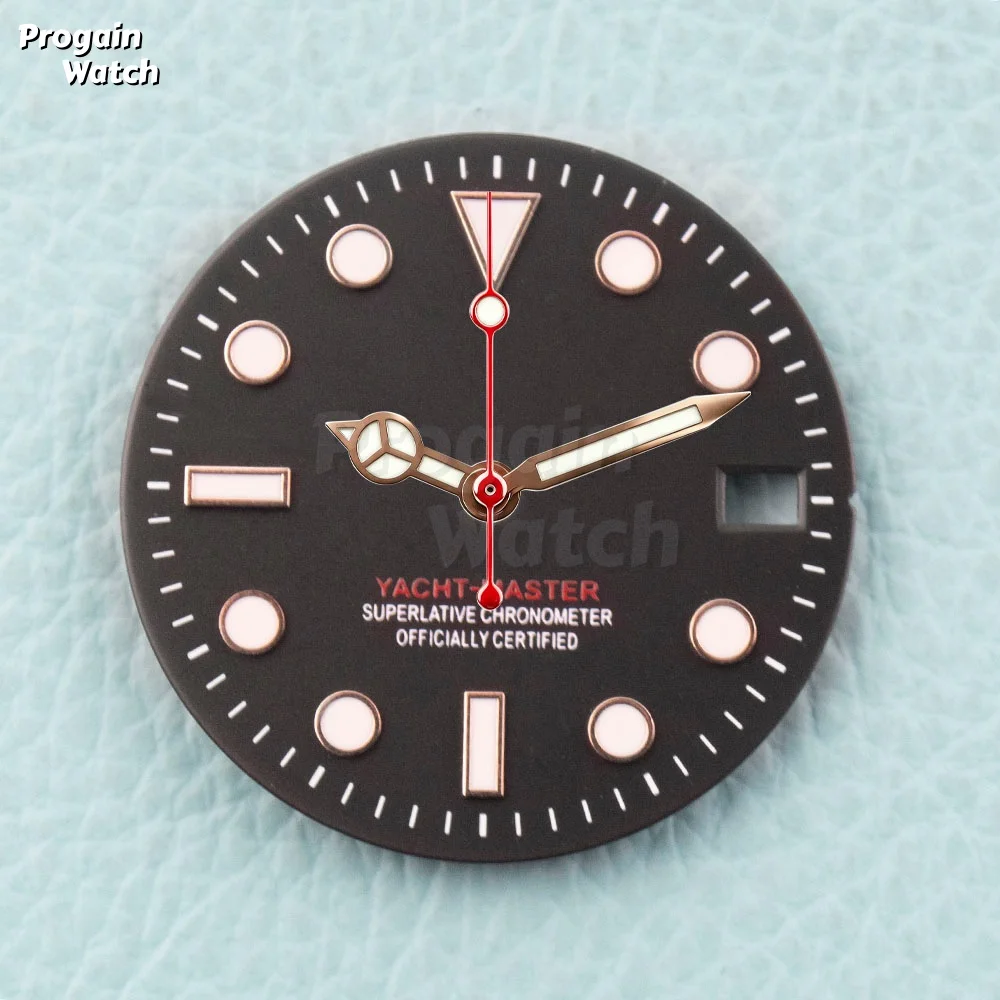 Nh35 Dial 28.5mm for Yacht-Master Watch Dial Hands Green Luminous for Mod Nh35 Nh36 Movement Watch Face Watches Accessories