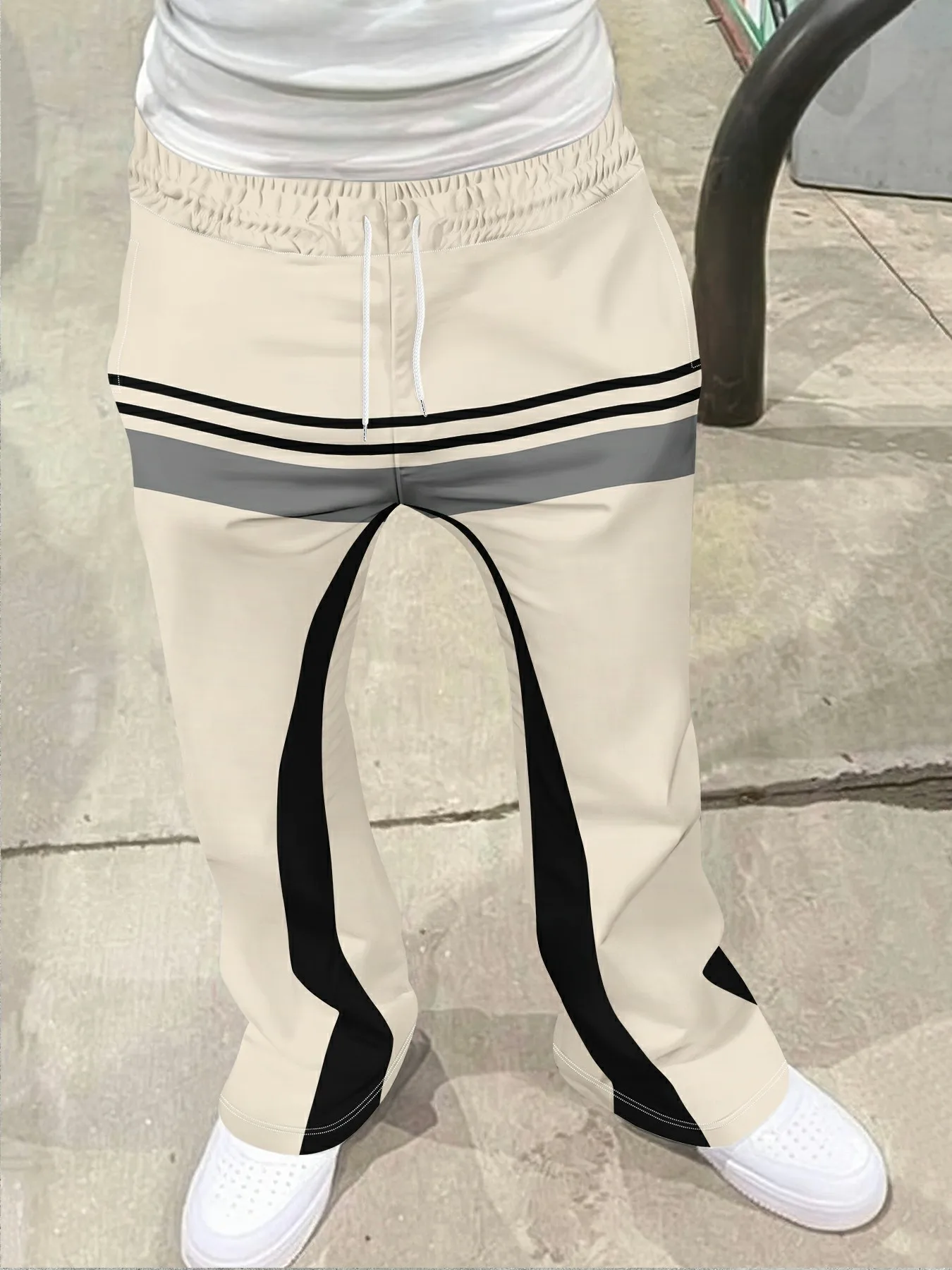 

Доступные мужские брюки-клеш с 3D цифровым принтом в стиле ретро, модные дышащие спортивные повседневные брюки с эластичной резинкой на талии для вечеринок