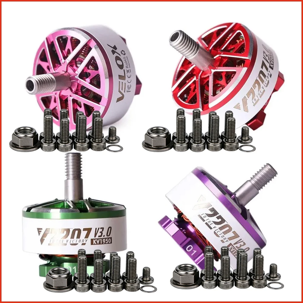 4pcs/lot T-Motor Tmotor Velox V2207 2207 V3 KV1750 KV1950 KV2050 KV2550 5inch Brushless Motor For FPV Racing Drone Quadcopter