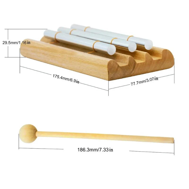 Wind Chimes 1/2/3/7 Phoneme Musically Tuned Beech Wood Hand Chime For Sound Therapy Classrooms Meditation Healing Mindfulness