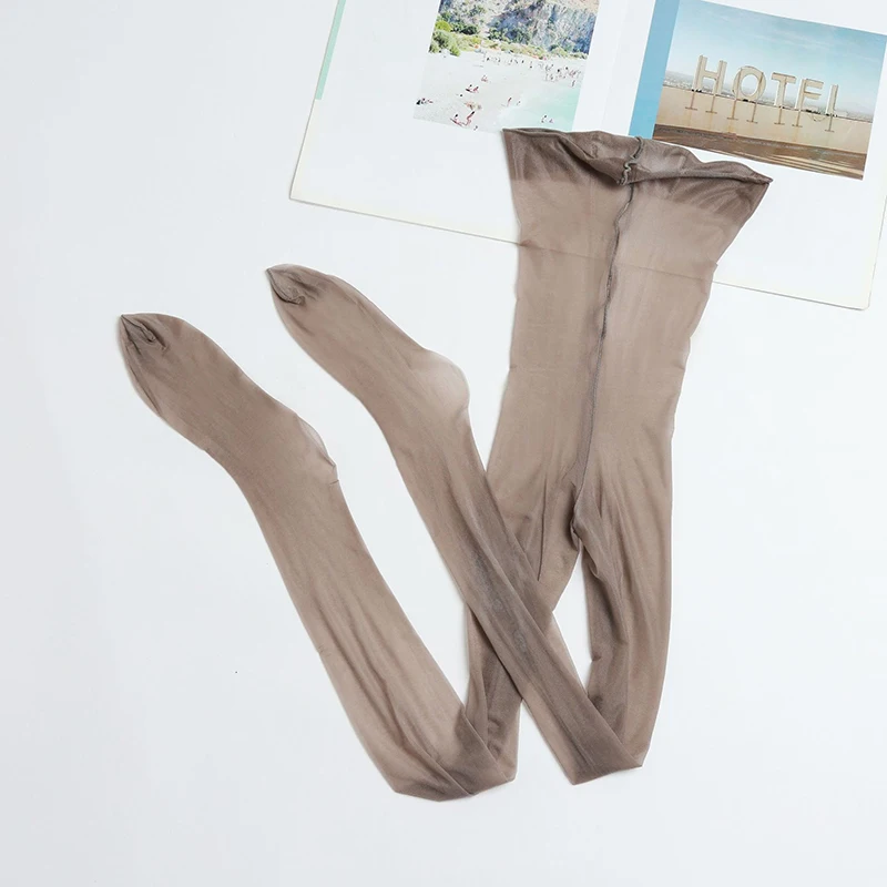 Damen Sexy Glänzende Transparente Strumpfhose mit Hoher Taille, Elastische Ölglanz-Strumpfhose, Ultradünner Durchsichtiger Strumpf