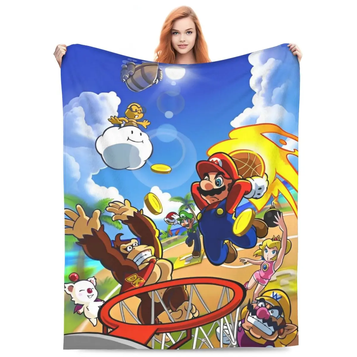 Soft Warm Blanket Picnic Cartoon M-marioes Bedding Throws Flannel Bedspread For Living Room Fashion Sofa Bed Cover