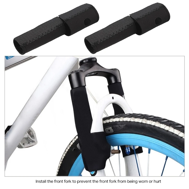 1 Pair Bicycles Front Fork Protector Sleeve Bike Front Fork Protective Pad Cycling Frame Wrap Cover Easy to Install R66E