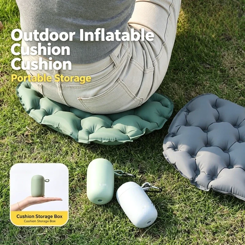 Portable Inflatable Mats Foldable Travel Moisture-proof Pads After Inflation 37x26cm Single Person Thick All-season Seat Cushion
