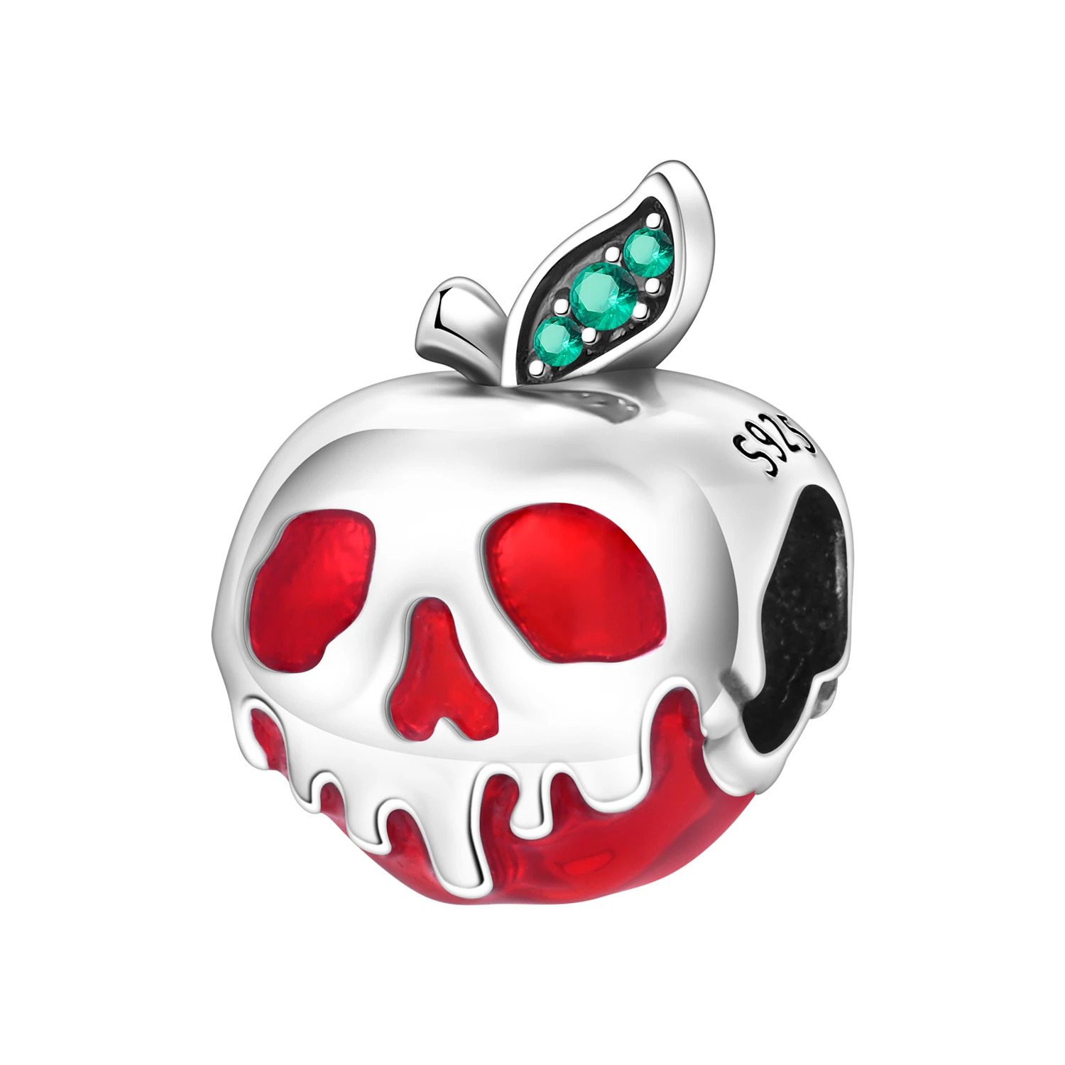 

PANPOKI стерлингового серебра 925 пробы, красный череп, яблоко, кулон, бусины, оригинальные подвески, браслет, очаровательные ювелирные изделия, вечерние, сделай сам, модные подарки