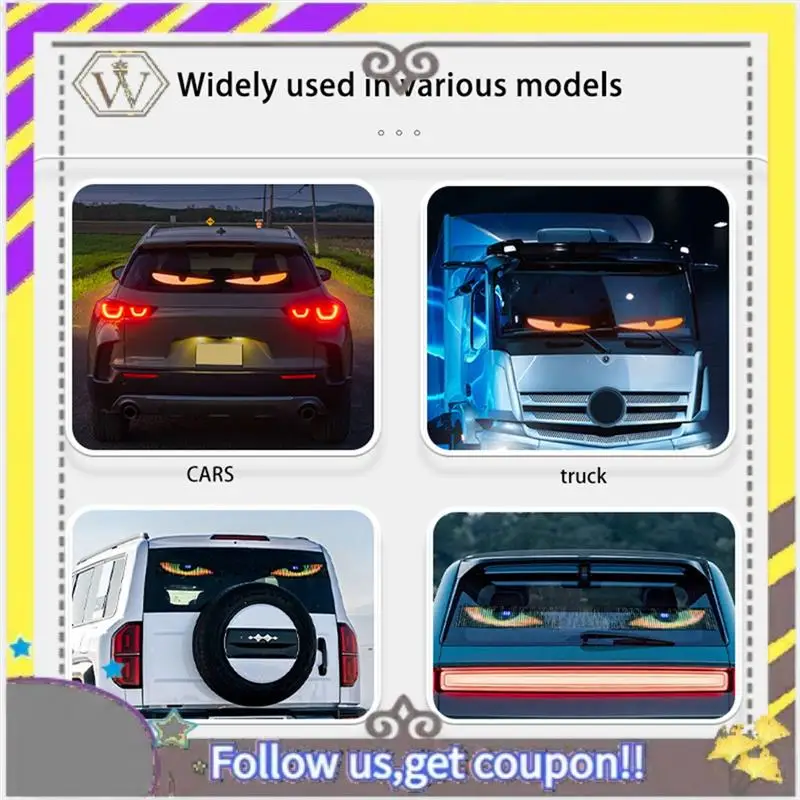 

L38A-Truck Devil Eye LED Matrix Pixel Panel Soft Foldable Lighting Graffiti Scrolling Stick Up Text Board Windshield