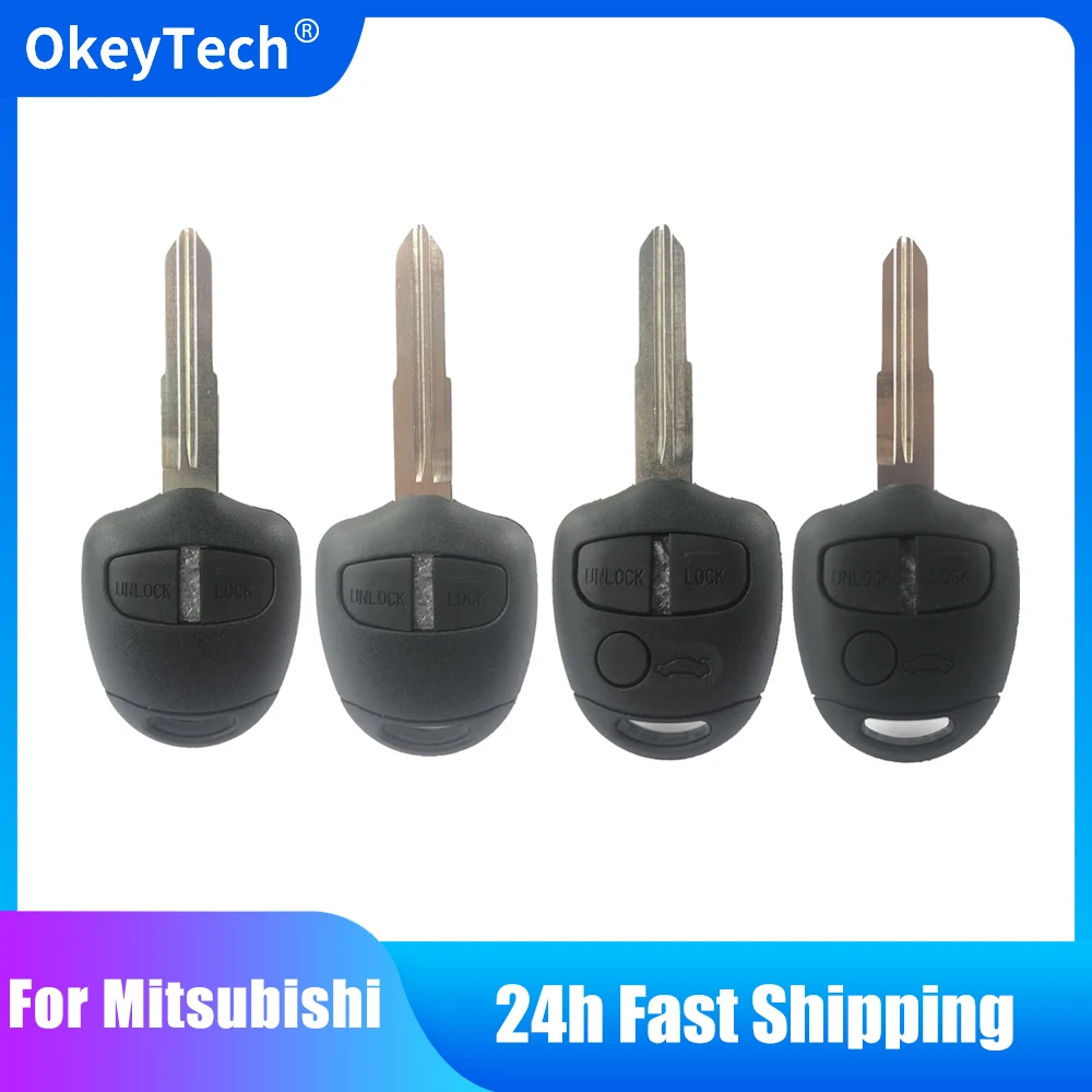 

OkeyTech Remote Car Key Shell Case For M-itsubishi Pajero Sport Outlander Grandis ASX 2/3 Buttons MIT11/MIT8 Blade