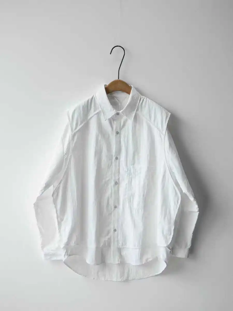 

Men's Long Sve Loose Fit Casual irt Trendy Design Summer Outerwear Polyester Fabric Stand Sle Youth ular Faion