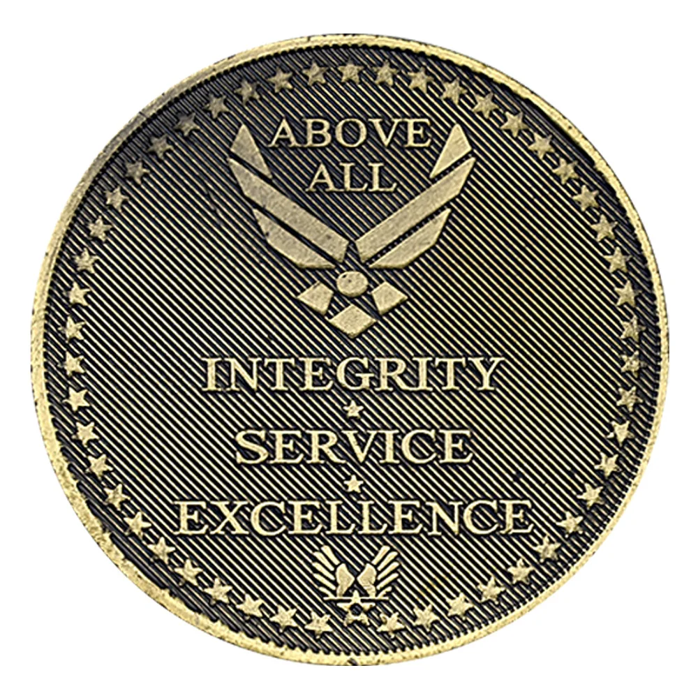 United States Retired Above All Integrity Service Excellence Bronze Plated Souvenir Coin Air Force Veteran Collectible Coins