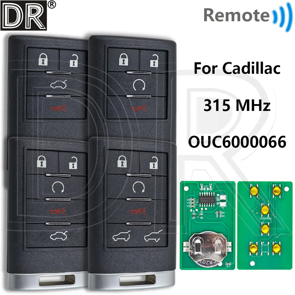 

Great 315MHz OUC6000066 No Chip/Blade Keyless Entry Car Remote Control Key For Cadillac CTS DTS EXT ESV Escalade EXT 2007-2014