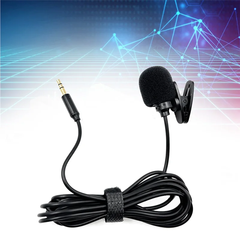 3CGRO-Lavalier Microfono Audio stereo Mini microfono cablato Spina da 3,5 mm per scheda audio Fotocamera PC Computer desktop 2M
