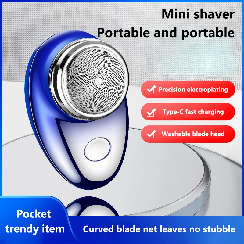 Men's Mini Shaver Waterproof Razors Machine with USB Charging Portable Electric Razor Essential Beard Trimmer for Outdoor Travel