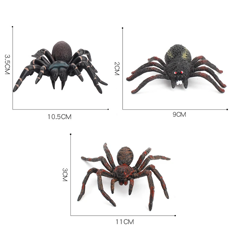 Tricky Toy Artificial Spider Halloween Decoration Simulated Spider Model Realistic Plastic Spider Figurines Kid Novelty Toy Gift