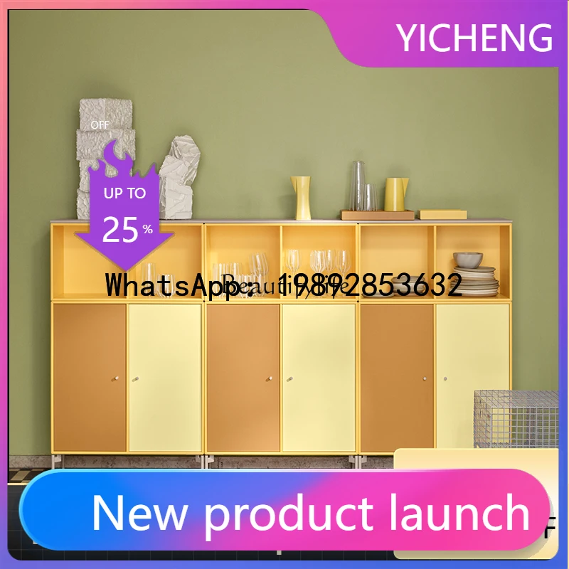 

LYY Italian minimalist side cabinet dopamine furniture cream style side cabinet