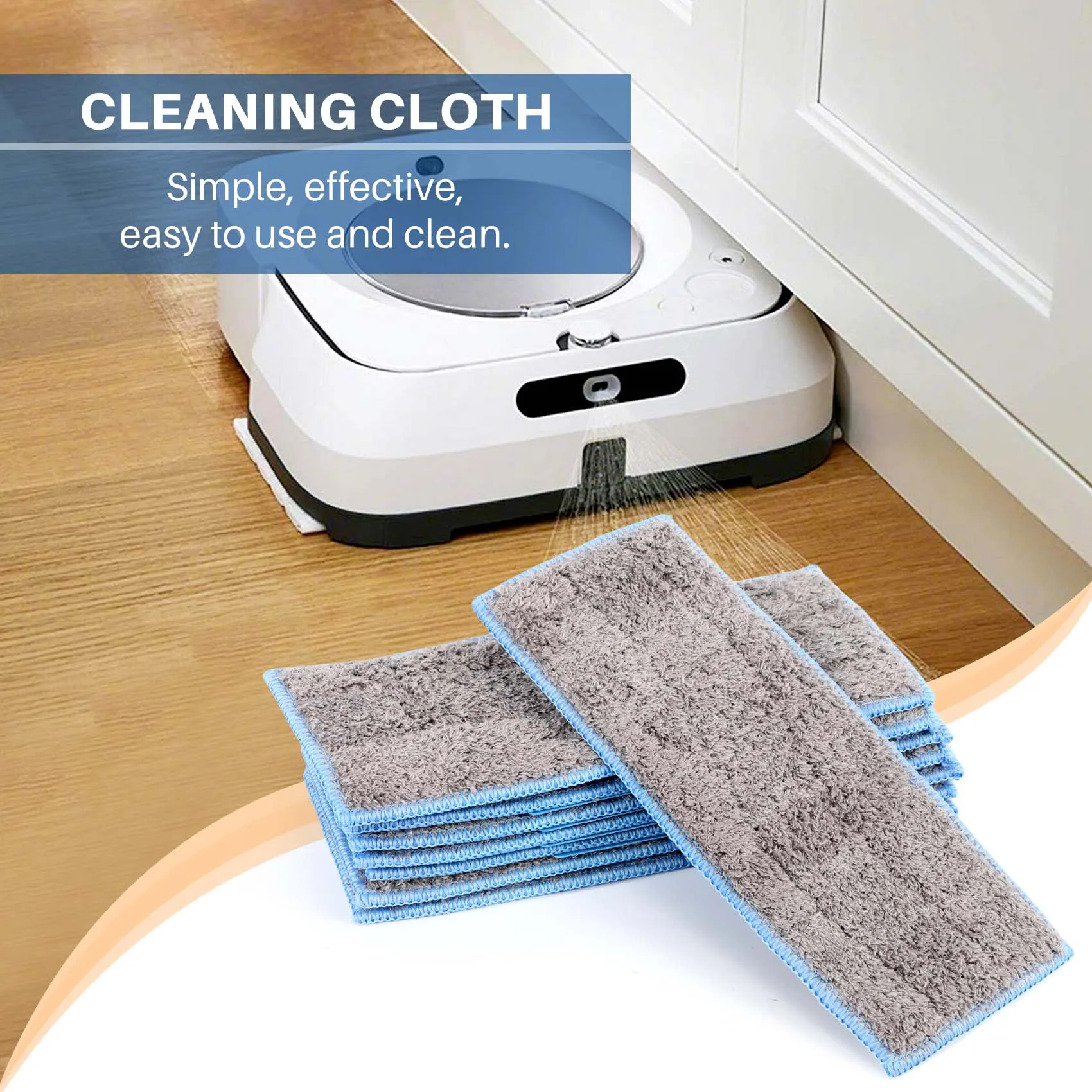 Irobot用の洗える再利用可能なパッド,フィルター付きのモップパッド,充電器m6 6110,8個