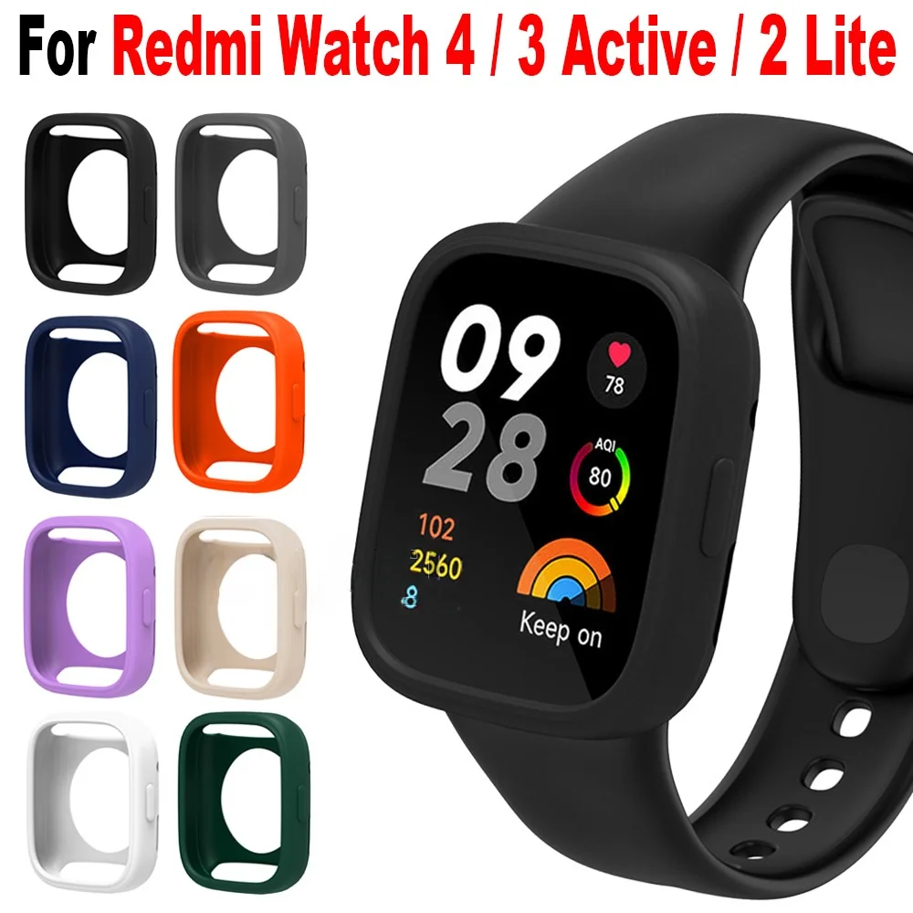 Silicone Case Protective Cover Shell for Redmi Watch 4 3 2 Lite / Redmi Watch 3 Active