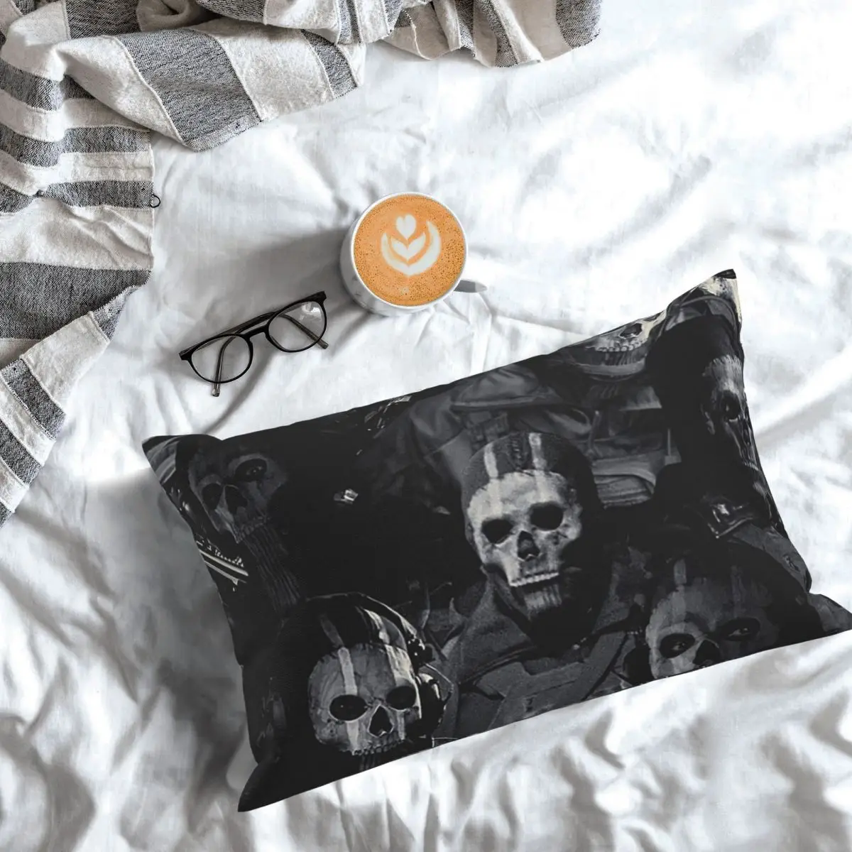 Simon Ghost Riley Rectangle Pillowcase Cushion Cover Decor Bedroom Bed Home Comfort Throw Pillow