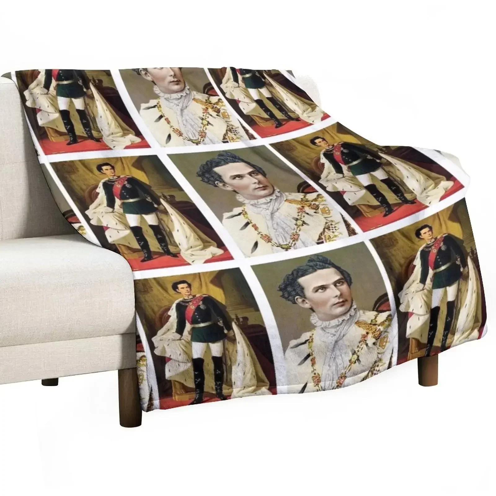 

Bavarian King Ludwig II Throw Blanket Thermals For Travel Picnic warm winter Flannel Fabric Blankets