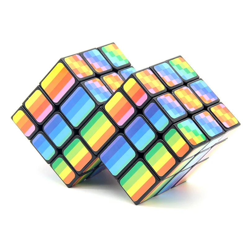 

Double 3x3 Creative DIY Rainbow Connected Magic Cube For Kids Boys Gift Brain Teasers High Difficulty Stickers Magic Toys