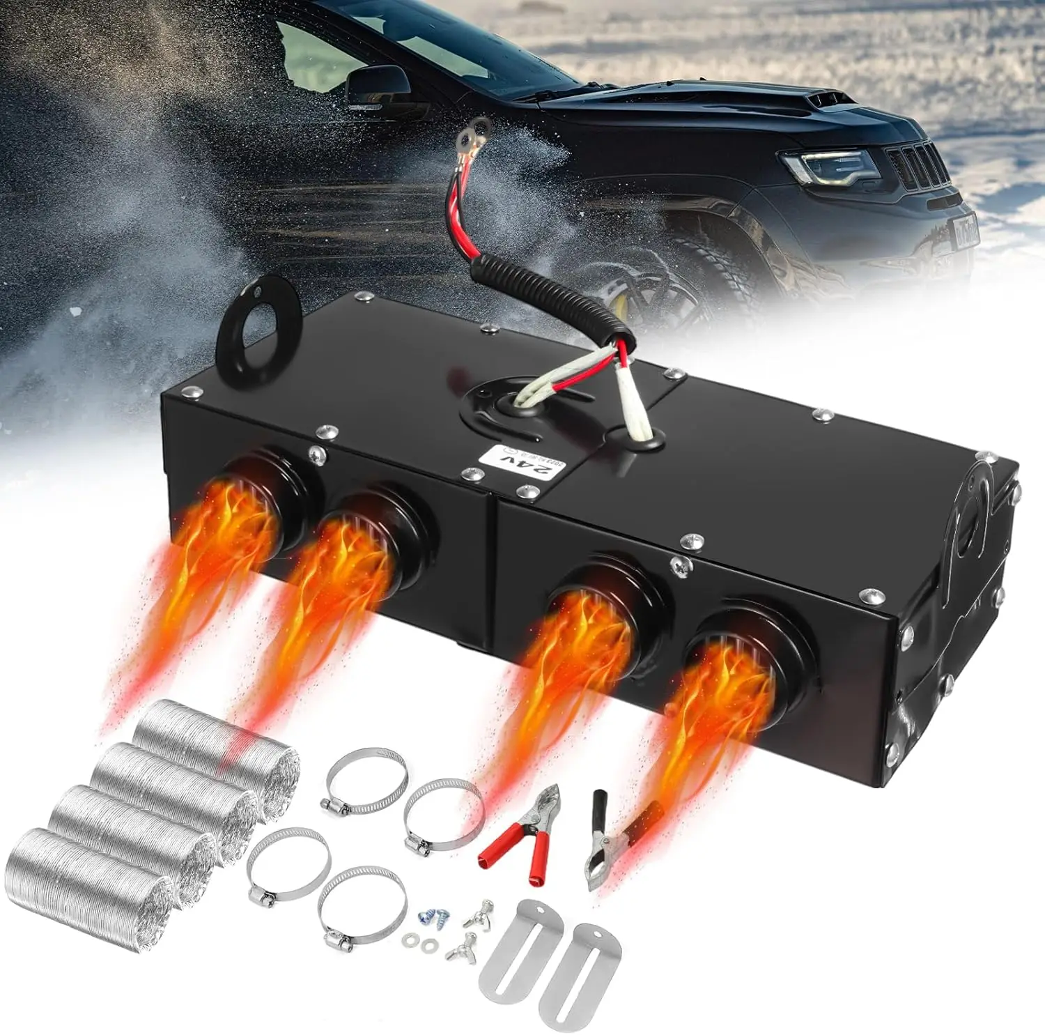 

500 Вт автомобильный обогреватель 24 В кемпинговый обогреватель лобового стекла для зимнего автомобиля