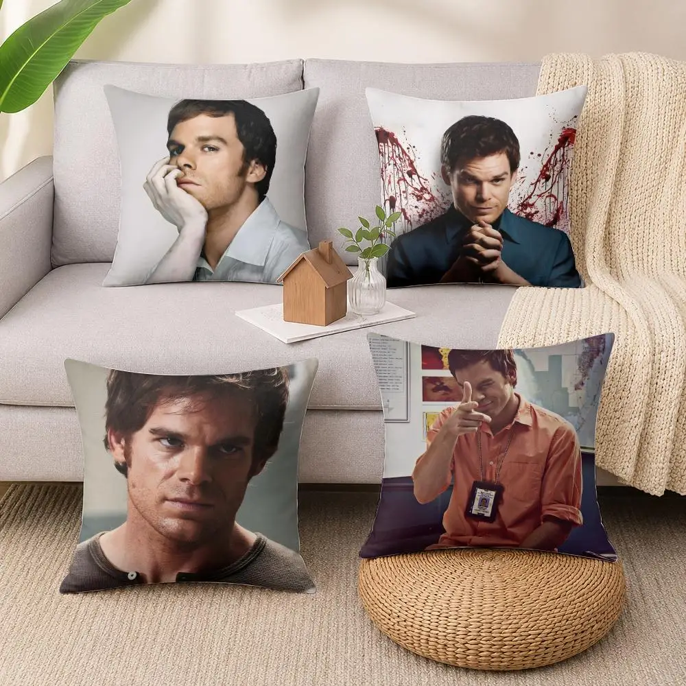 Tv Series D-Dexter Morgan Cushion Cover Wrinkle-Resistant Short Plush Cushion Covers Breathable Machine-Washable
