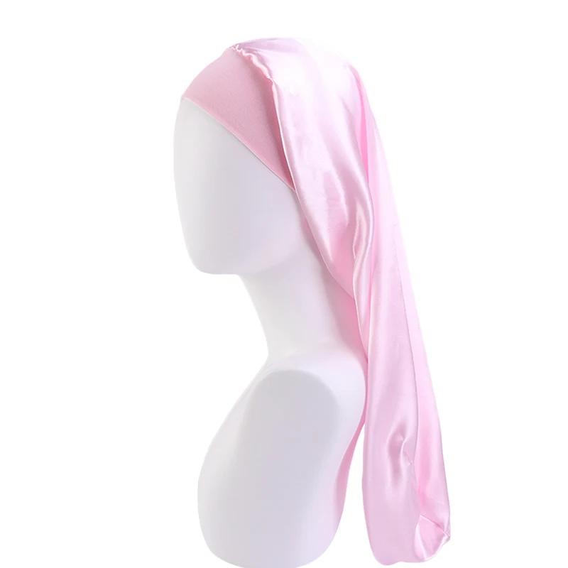 Nouveau Bonnet de nuit Long en Satin pour femmes, Bonnet de couchage soyeux avec large bande élastique, soins capillaires, Turban, tresses, cheveux bouclés, cheveux naturels