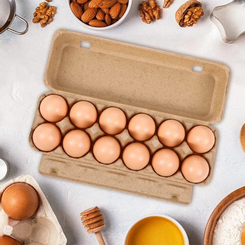 Y17A 20PCS Cardboard Egg Cartons Blank Paper Pulp Cartons One Dozen Cartons Container Empty Tray Pulp Egg Holder