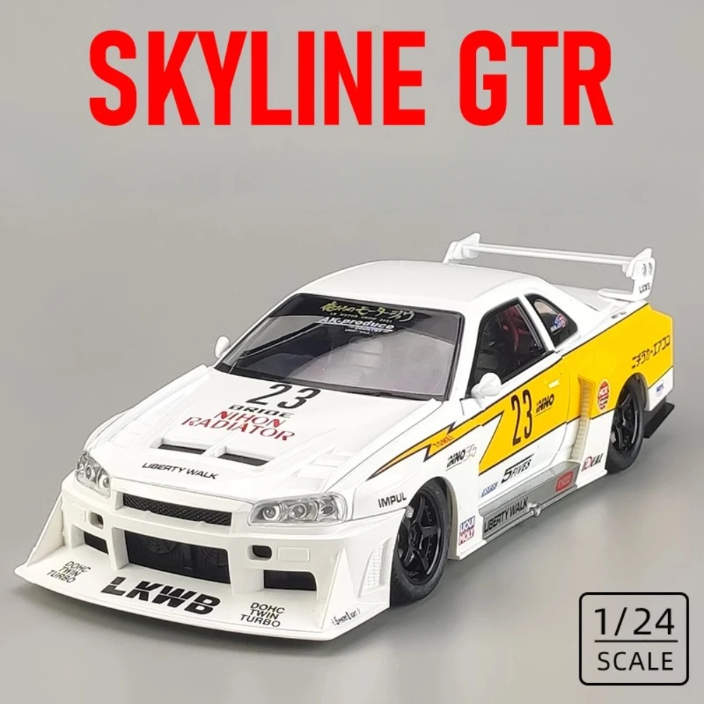 

1:24 Skyline GTR-S15 F1, модель спортивного автомобиля, игрушка из сплава, литой под давлением звук, свет, гоночный автомобиль, амортизирующий автомобиль, подарки для детей