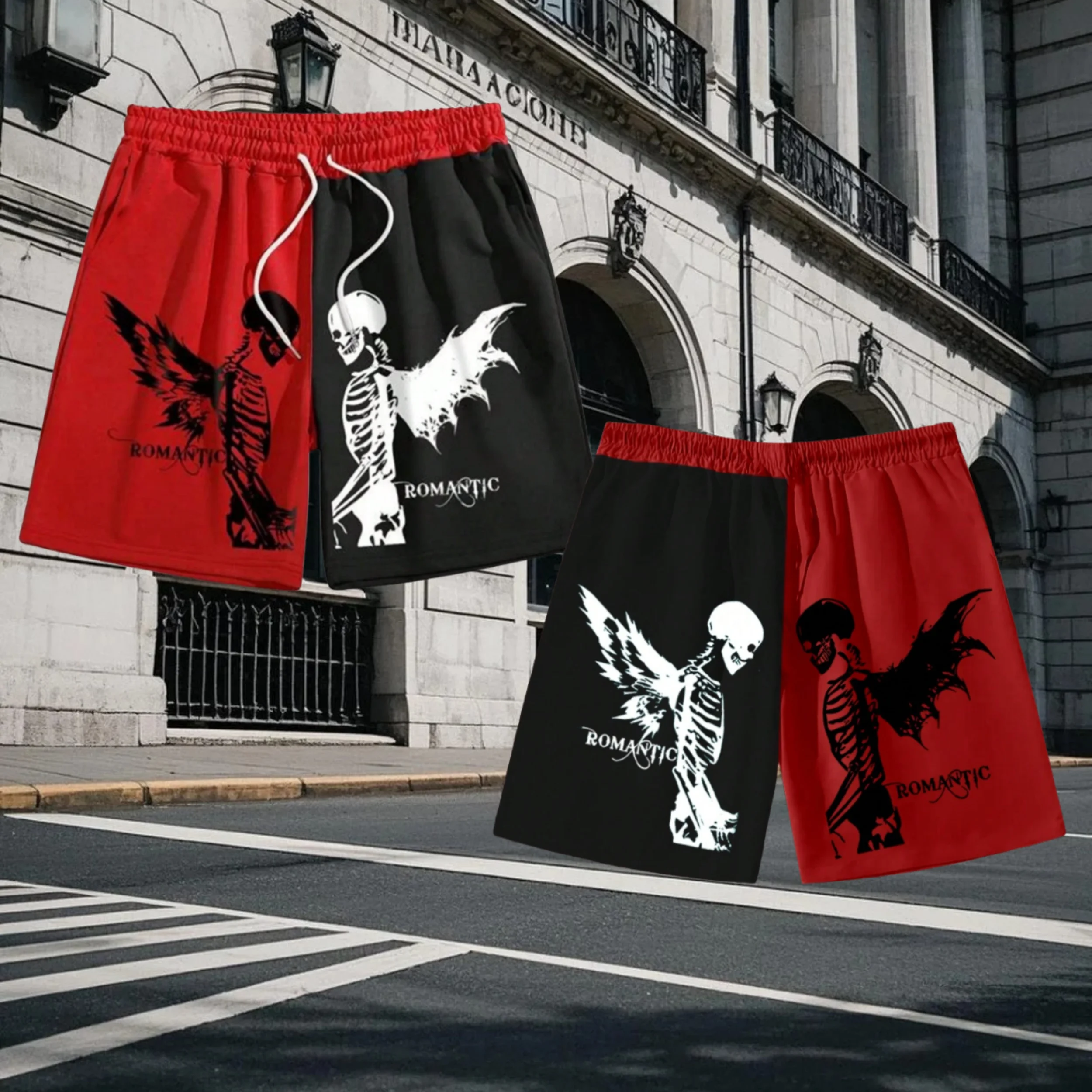 

25/26 НОВЫЕ новейшие популярные шорты Y2K Element Skull Street, летние повседневные шорты унисекс с 3D принтом для взрослых