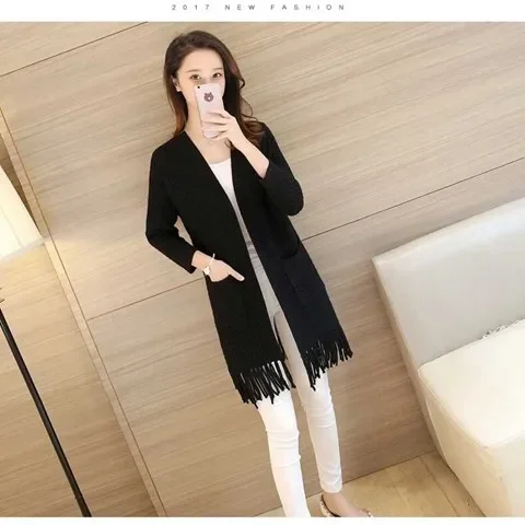 Woman Sweaters Cardigan Ladies Tassel Knitwear Inverness Loose Sweater 2018 Spring Cardigan Top Women Sueters De Mujer