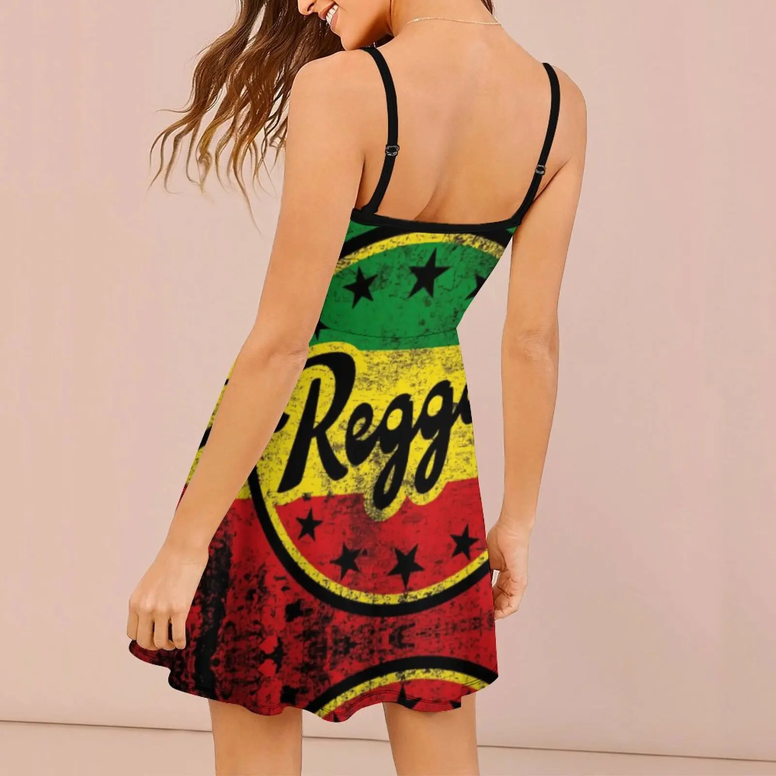 Vestido exótico para mujer, vestido de Reggae, bandera Rastafari, colores de bandera de Reggae, Honda para mujer, lindas fiestas, novedad divertida