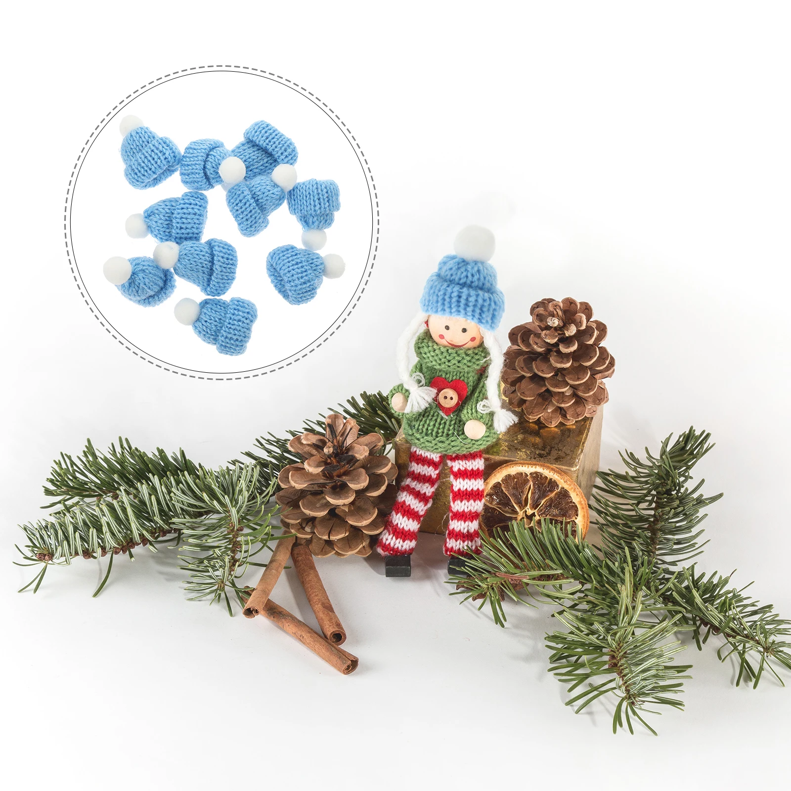 

10Pcs Christmas Hat Accessories Lightweight Soft Santa Cap for Christmas Party Favors DIY Crafts Gift for Adults