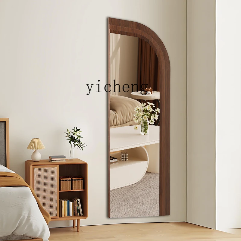 L1 floor-to-ceiling mirror home living room bedroom walnut frame full-length mirror full-length mirror